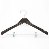 Wood Clothes Hanger with Clips in Black (YW204-7728-S)