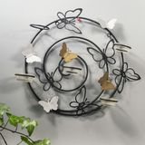 Iron Round Butterfly Candle Holder with Cups