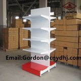 Double Sided Shelf with Red Base Board