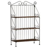 Three Tiers Metal Shoe Rack with Wood Shelf Steel Rack with Ce (G-SR09)