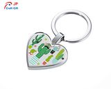 Customize Green Cactus Pattern Zinc Alloy Keychain