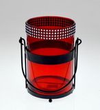 Iron Hung Glass Candle Holder