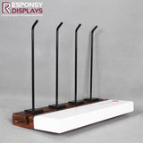 Wall-Hanging Rack Wood Screwed Hooks Belt Display Hanger