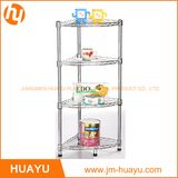 4-Shelf Chrome Bathroom Shelving, Wire Storage Rack, Corner Rack Shoe Rack (30L*30W*80H cm)