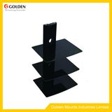 Aluminum Tempered Glass Three Shelves DVD Shelf