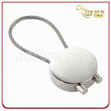 Pearl Plated Blank Round Shape Cable Metal Key Holder