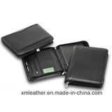 Zipper Soft Leather Office Stationery File Folder, Agenda Holder