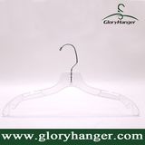 Transparent Plastic Hanger with Chrome Hook (GLPH399)