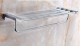 Wall Mounted Zinc Alloy Bathroom Towel Shelf Chrome Finish 61804