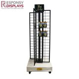 Wood Base Accessories Display Metal Rack with Hooks