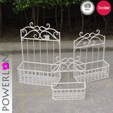 Metal Wall Shelf Plant Pot Holder Garden Decor Set