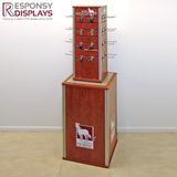 Floor Perforated Panel Pegboard Hanging Wood and Metal Display Shelf for Accessories