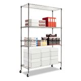 4 Tier Adjustable Chrome Steel Wire Metal Shelving Office Rack
