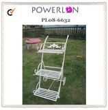 Popular Chic White 3-Tier Metal Garden Outdoor Flower Plant Stand