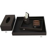 Coffee Straw Mat Rectangle Napkin Storage Tissue Box
