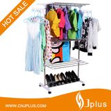 Jr-Cr511 White Three Tier Mobile ABS Plastic 201 Stainless Steel Laundry Drying Rack