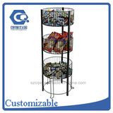 Supermarket Promotion Floor Metal Wire Basket Snack Display Rack