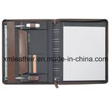 Zipper Leather Hardcover A4 Portfolio File Folder