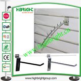 Metal Chrome Single Prong Hook of Slatwall Display Shelf