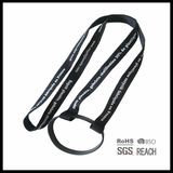 Promotional Black Nylon Custom Print Glass Holder Lanyard