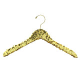 Shiny Clothes Hanger with Wooden Core and Sequins Covered