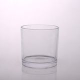 Straight Pressed High White Glass Candle Holder