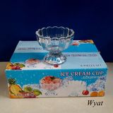 120ml 5oz Lotus Design Glass Ice-Cream Cup Glass Cup for Ice Cream