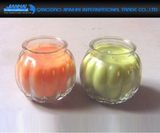 Glass Pumpkin Tea Light Holders with Vintage Table Decoration