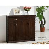 Walnut Corner Wooden Shoe Rack Cabinet Hallway Furniture