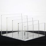 Crystal Clear Acrylic Desktop File Sorter Holder - Lucite Mail, Paper, File Folder Organizer – Eyeshadow, Makeup Palette and Electronics Organizer