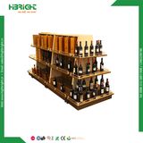 Supermarket Wood Liquor Display Cabinet Wine Rack