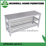 Pine Wood 2 Tier Shoe Rack Bench