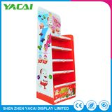 Recycled Folded Floor Paper Retail Display Stand Exhibition Rack