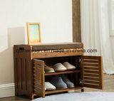 Contracted in Shoes Stool Nanzhu Wearing Wood Try Shoe Wear Shoes Stool Multi-Function Receive Storage Stool (M-X3558)