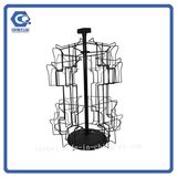 Metal Rotating Greeting Card Display Stand with 24 Pockets