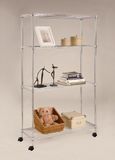 Four Tiers Chrome Plated Home Use Wheeled Wire Shelf (6035170)