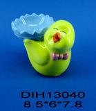 Hand-Painted Ceramic Chicken with Egg Holder