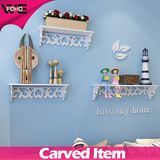 Beautiful Carved White Plastic-Wooden Wall Rack Commodity Shelf
