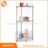 3 Tier Chrome Kitchenware Homeware Wire Storage, Bathroom Corner Rack, Corner Stand