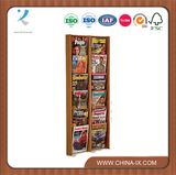 Wood Magazine Rack for Office with Forward Tilting Acrylic Panels