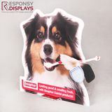 Environmental Attractive Counter EPVC Solar Power Toothbrush Display Rack with Dog Image Graphics