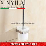 Solid Square Brass Chrome Toilet Brush & Holder with German Design