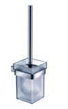 Compact Toilet Bowl Brush and Holder for Bathroom Storage - Slate Gray