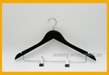 Hotel Wooden Hanger with Metal Clips