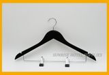 Hotel Wooden Hanger with Metal Clips