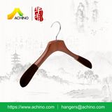 Mahogany Velvet Shoulders Coat Hanger (ACH303)