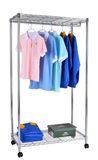 2 Layers Chrome Adjustable Metal Cloth Shelving Rack