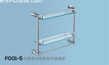 Chrome Glass Towel Shelf/ Double Steel Glass Layer (F001)