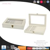 2017 Velvet Plastic Carrying Case Glass Cover Jewelry Ring Display Tray Holder (8064)