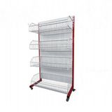 Supermarket Used Socks Display Perforated Back Panel Shelf with Basket